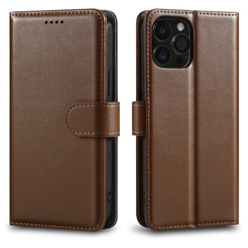 Classic Design Genuine Leather Wallet iPhone Case