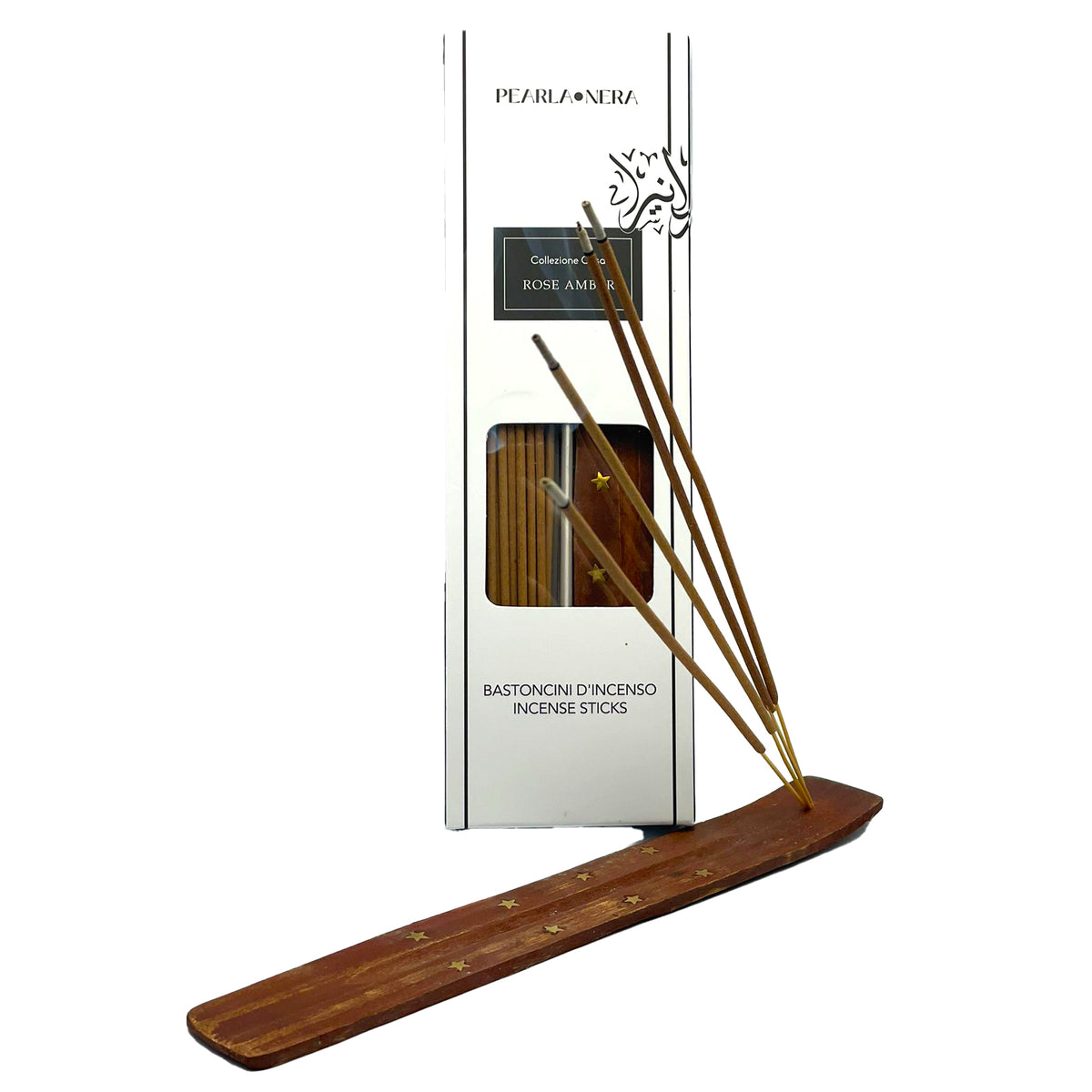 Royal Amber Incense Sticks with Wooden Holder (40 x 10”) - Maison d'Orient