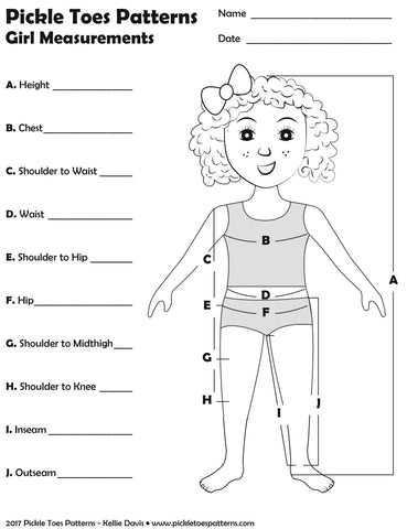 Printable Measurement Charts – Pickle Toes Patterns