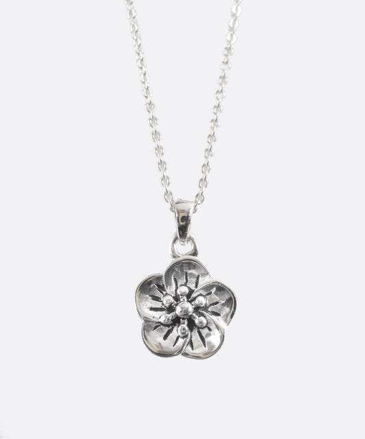 Cherry Blossom Necklace Jewelry Sterling Silver Handmade Flower Necklace  CBL1-NK