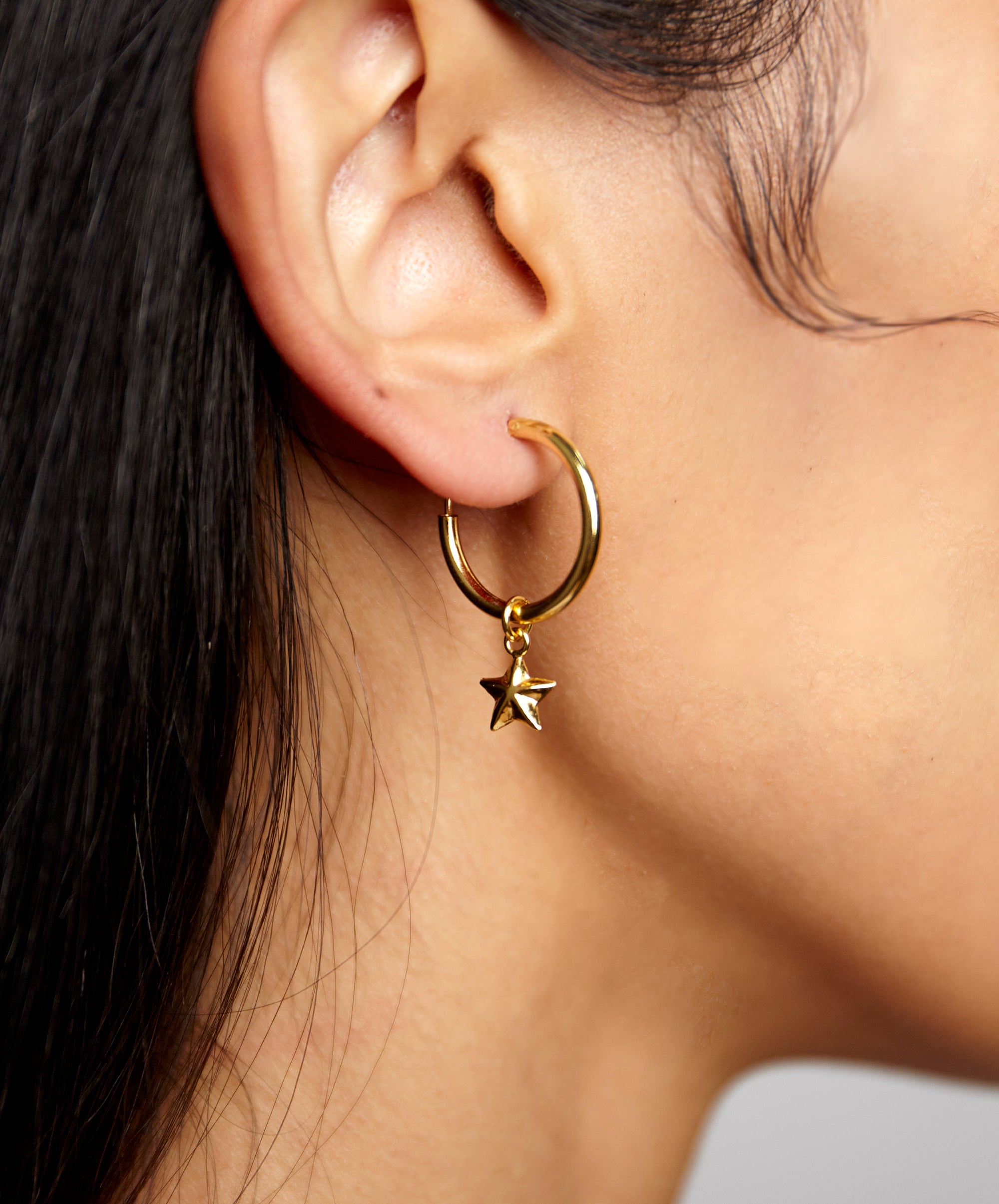 STAR DANGLE MINI HOOP EARRINGS – SHAMI OFFICIAL