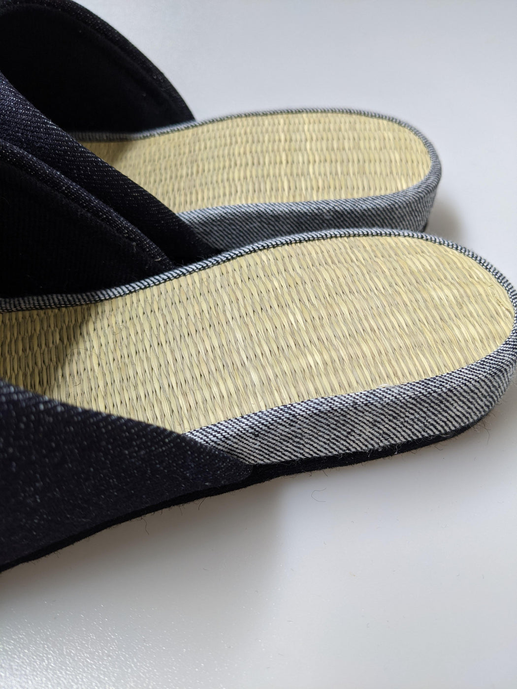 TATAMI Slippers Type#3 [Black Wool Felt Sole] / Simple [Denim Hiroshim ...