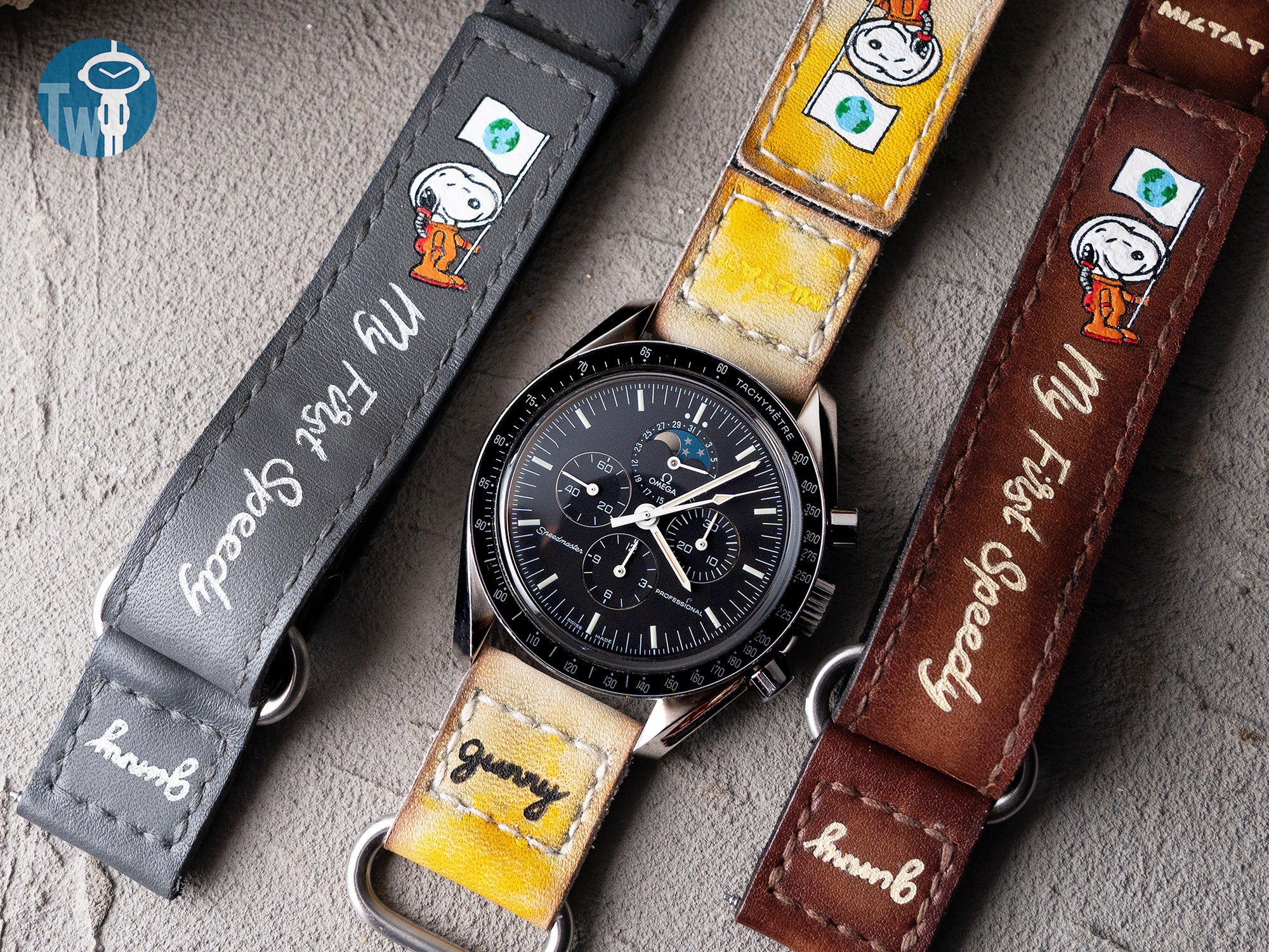 歐米茄 OMEGA 月相錶 與 MiLTAT 的 Gunny X MT 皮革 Moonswatch 錶帶配對
