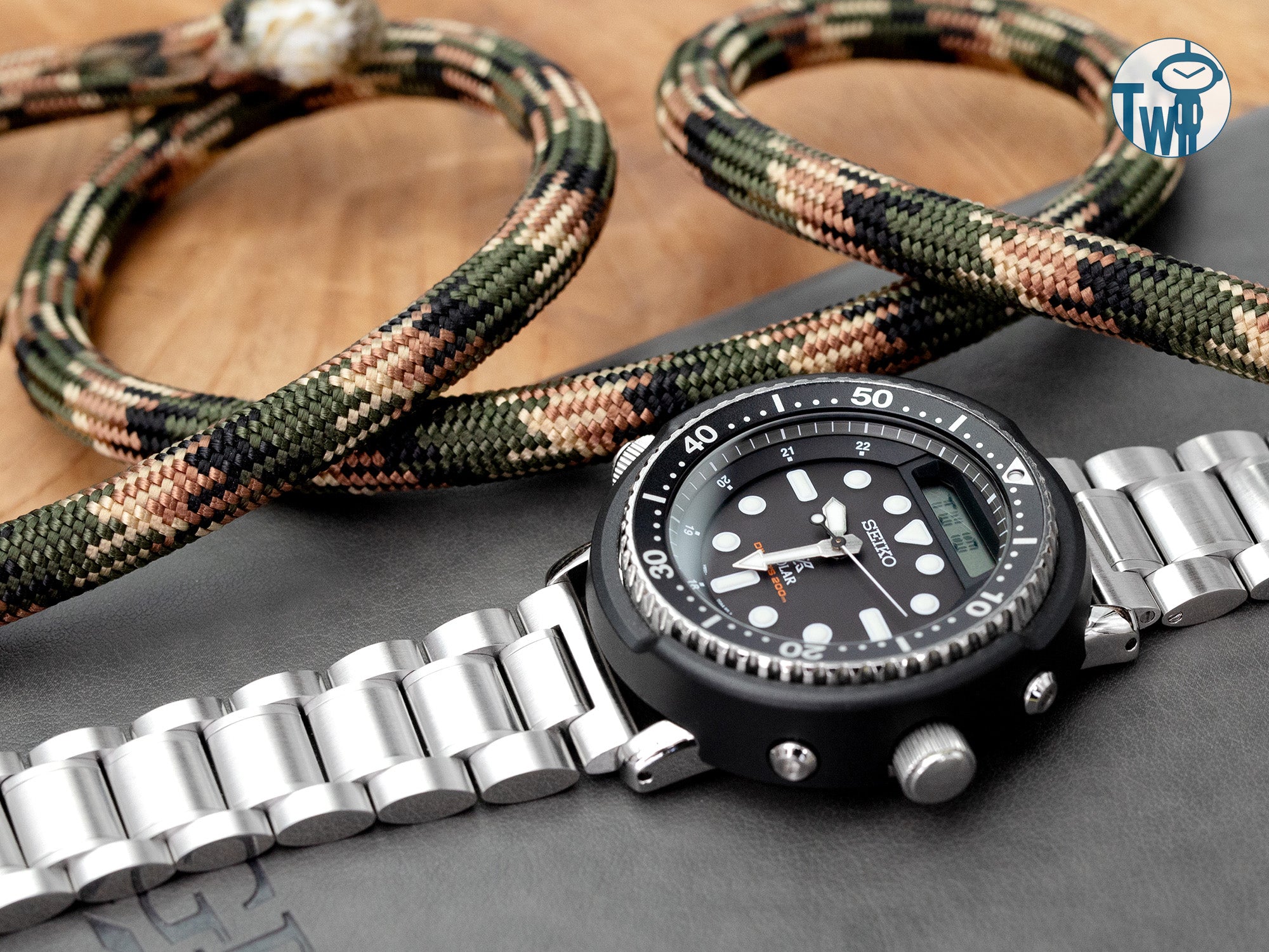 由 太空人腕時計TW 推出的Entwine PT 欖核子拉扭快拆不鏽鋼錶帶 配上 Seiko精工 Prospex Arnie 復刻版
