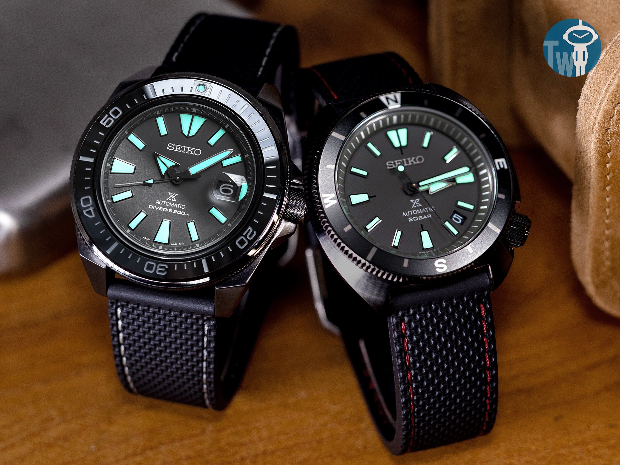 SEIKO精工 PROSPEX 黑潮夜視 限量版系列：王者武士 SRPH97K1 和 陸龜 SRPH99K1 錶帶，由 太空人腕時計TW 提供