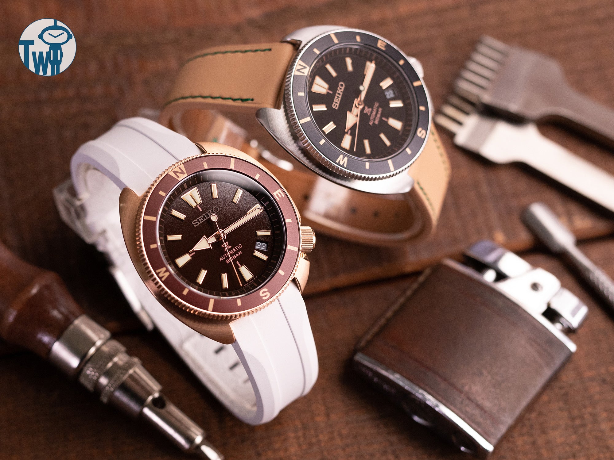 Seiko精工 Prospex Tortoise Land 陸地龜款式 SRPG18 的桶形錶殼搭配 太空人腕時計TW 的FKM錶帶。