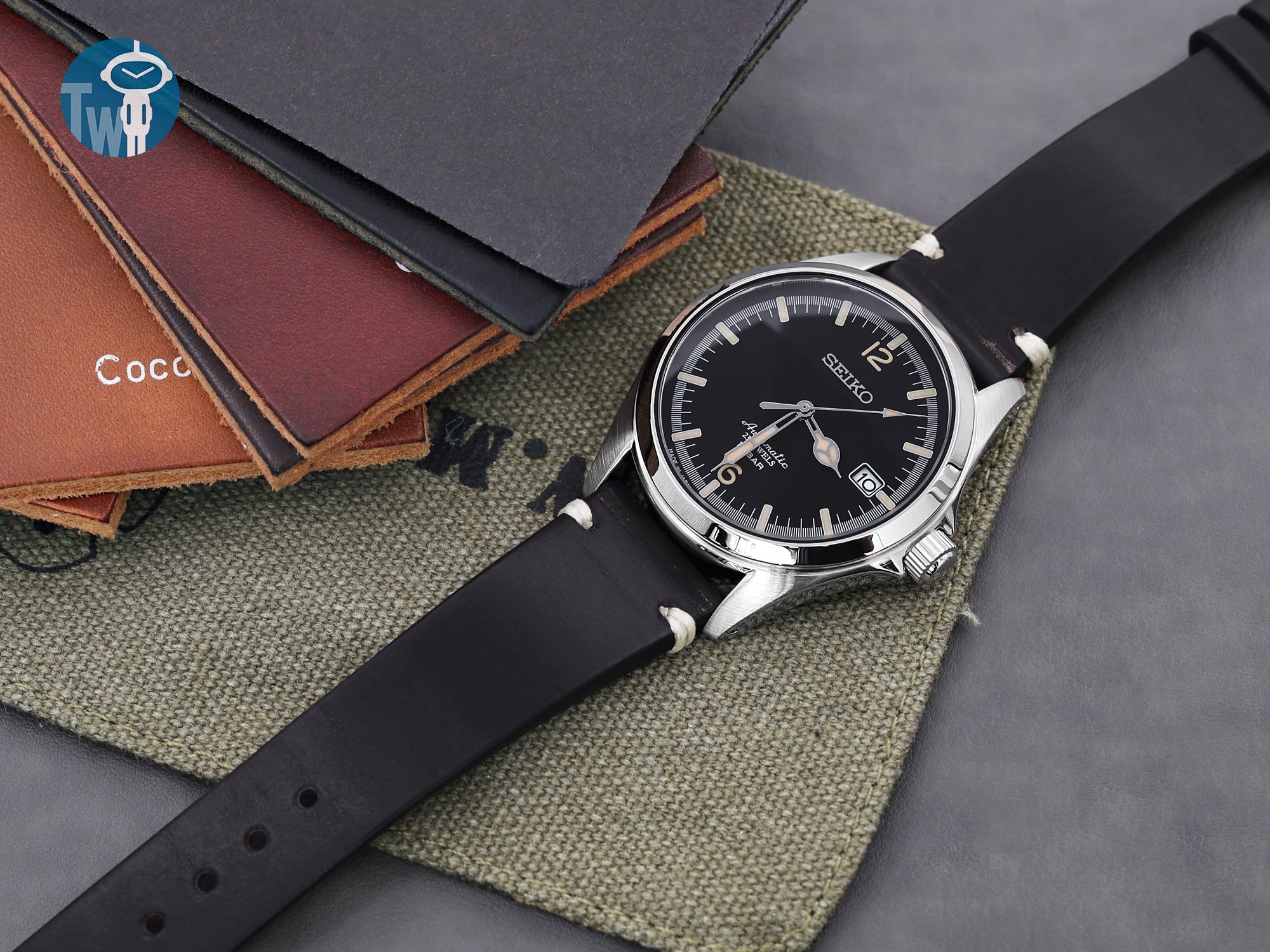 Seiko 精工 Prospex TicTAC SZSB006 配上 黑色 HORWEEN皮革錶帶 彰顯優雅氣質  | 太空人錶帶TW