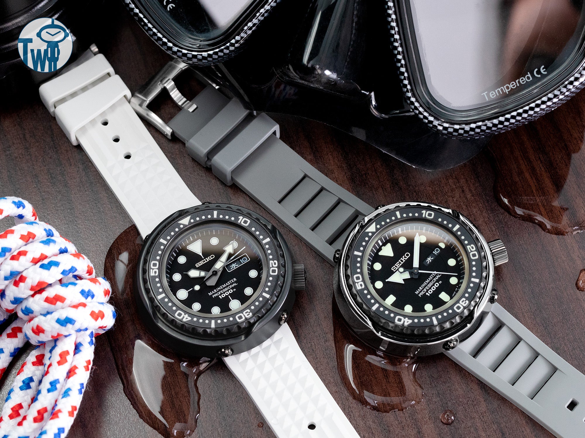 Seiko精工 Prospex 海洋大師 專業石英鮪魚罐頭 SBBN029 搭配由 太空人腕時計TW 提供的橡膠錶帶