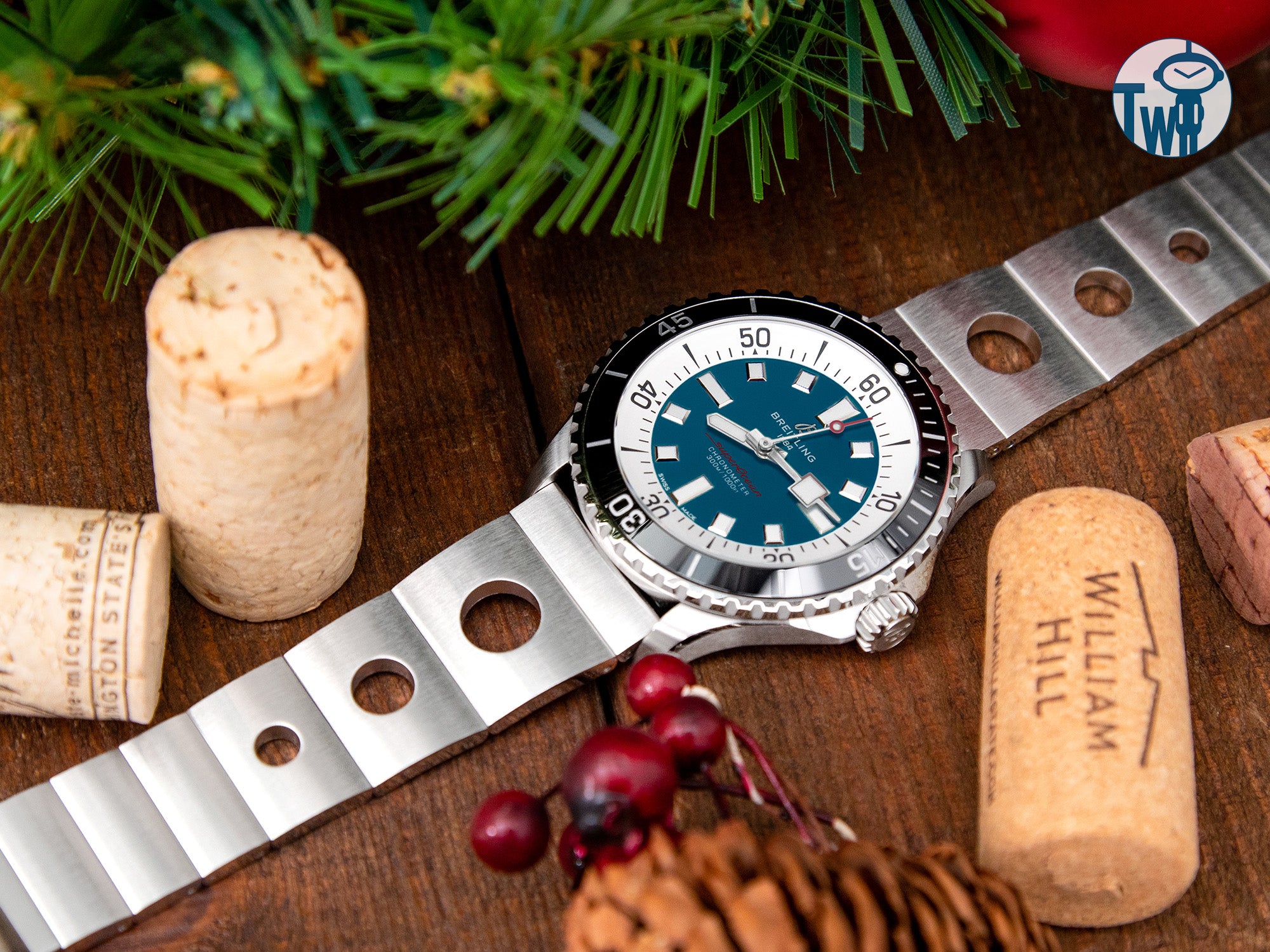Breitling百年靈 SuperOcean Automatic 44超級海洋自動腕錶 配上 圓環 II 快拆鋼錶帶｜太空人腕時計TW