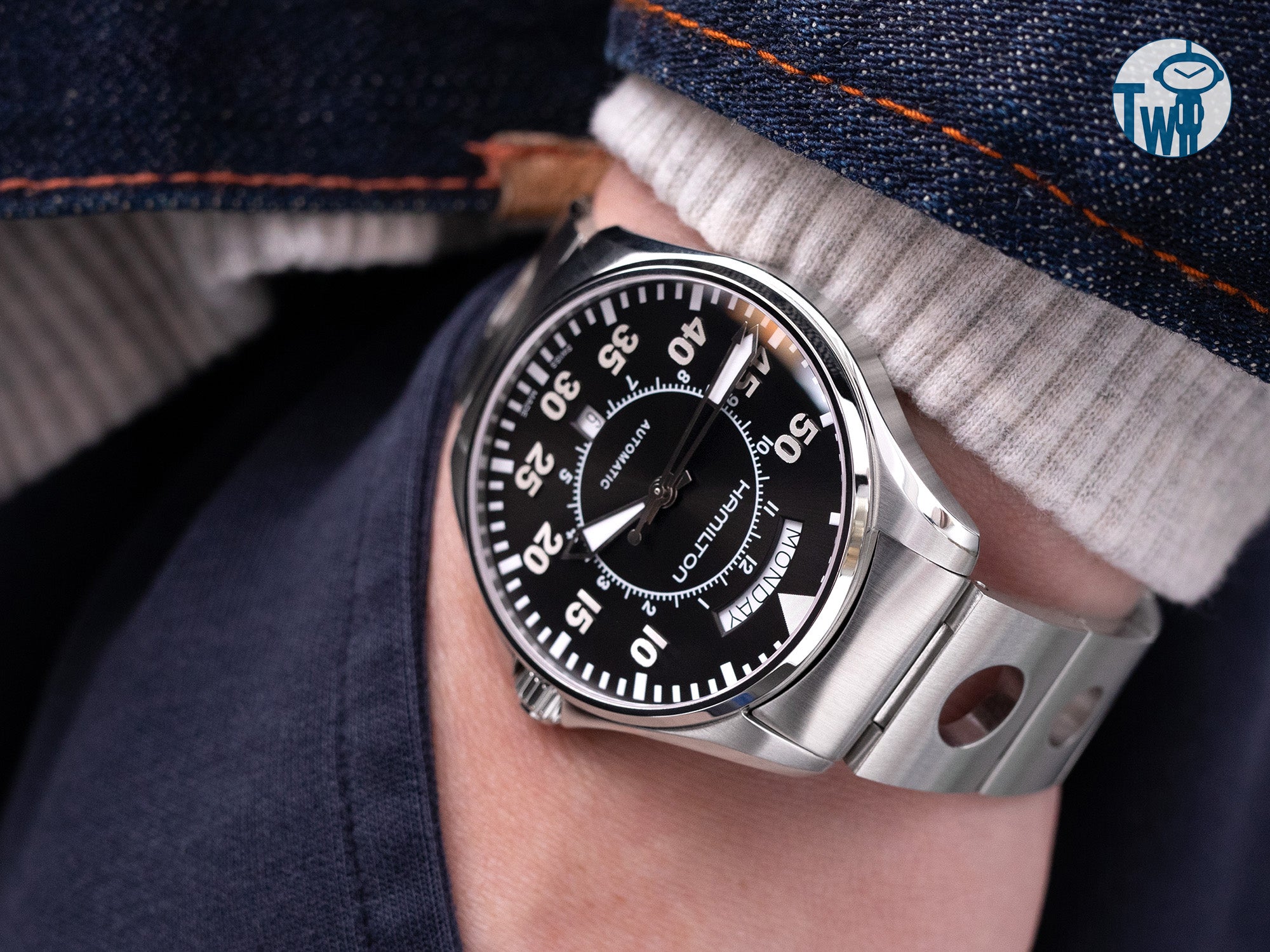 Hamilton漢米爾頓 Khaki Aviation Pilot卡其航空系列手錶配對 20mm 圓環 II 拉力賽車錶帶｜太空人腕時計TW