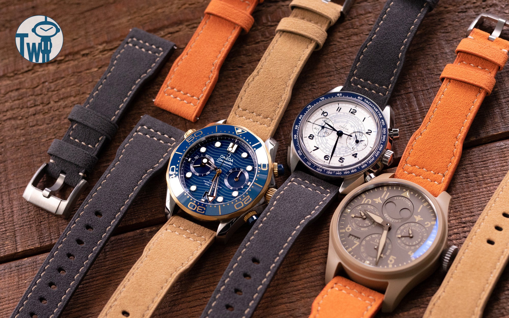 IWC萬國錶 和 OMEGA歐米茄 手錶三重奏 Alcantara 錶帶（由太空人腕時計TW提供）