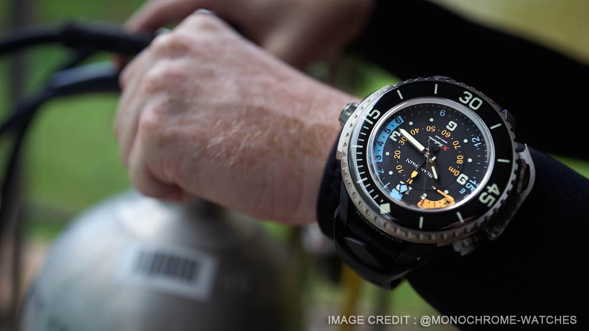 Blancpain寶珀的Fifty Fathoms五十噚系列深潛腕錶設計突破了新的深度，具備300米的防水性能