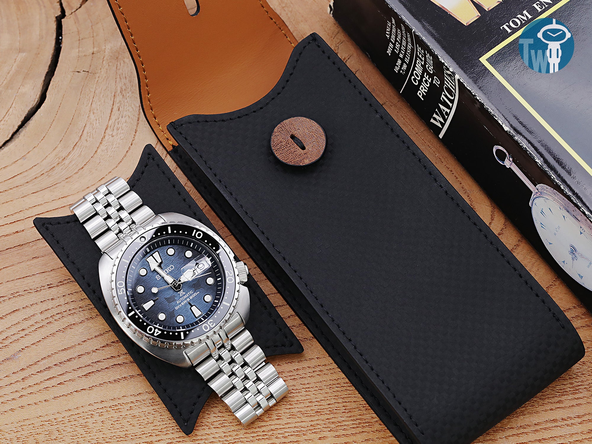 MT-3 德國 碳纖皮革 腕錶收納袋 旅行單只錶包 可擕式手錶保護袋, 小號