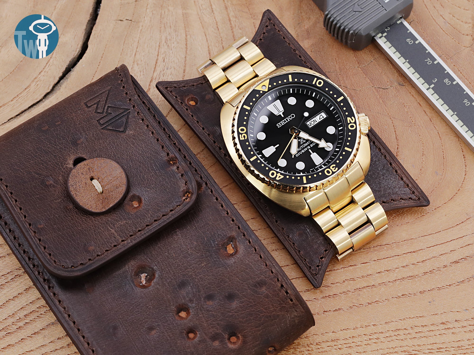 MT-3 意大利乳酪隨機多孔皮革 腕錶收納袋 旅行單只錶包 可擕式手錶保護袋, 小號