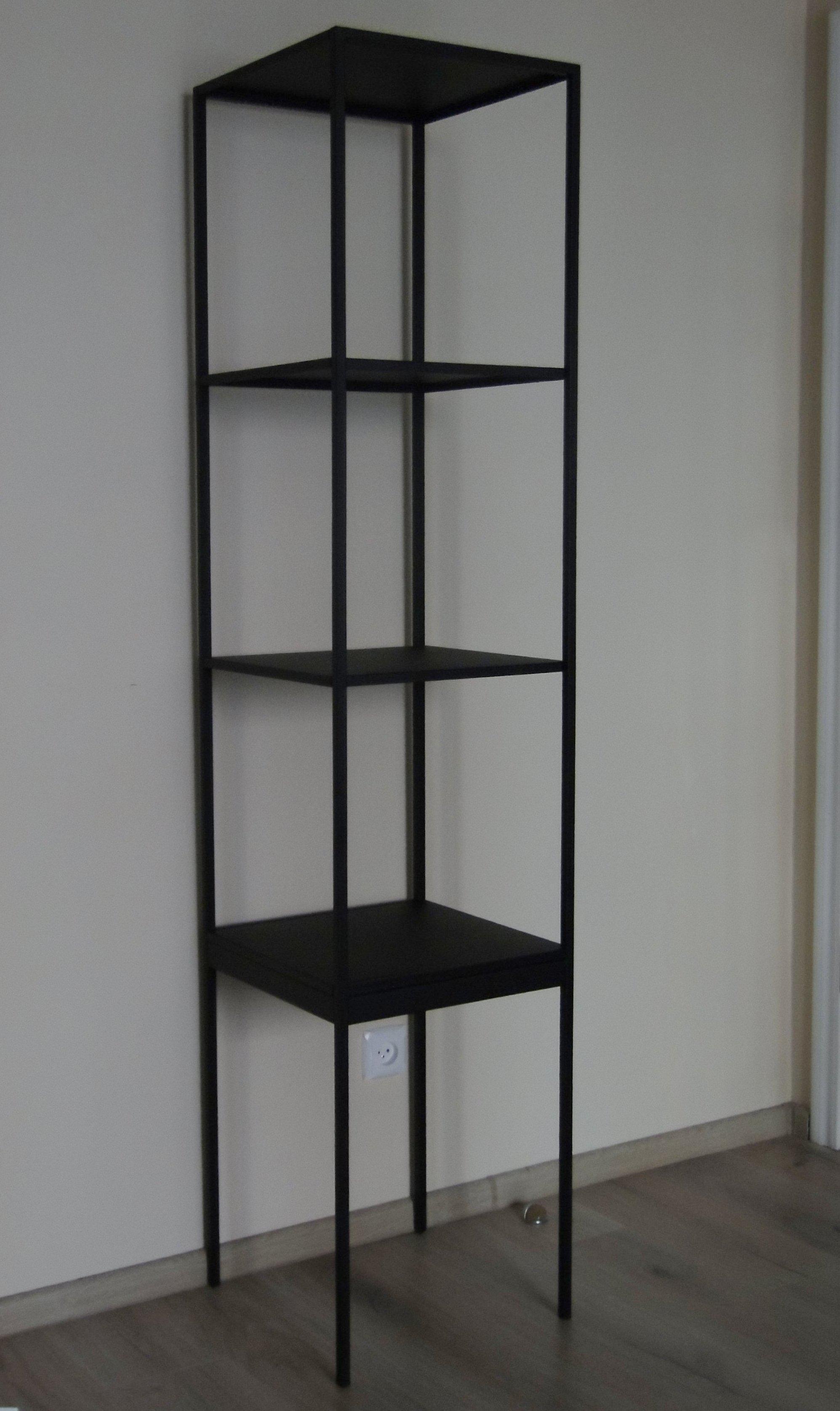 black shelving unit