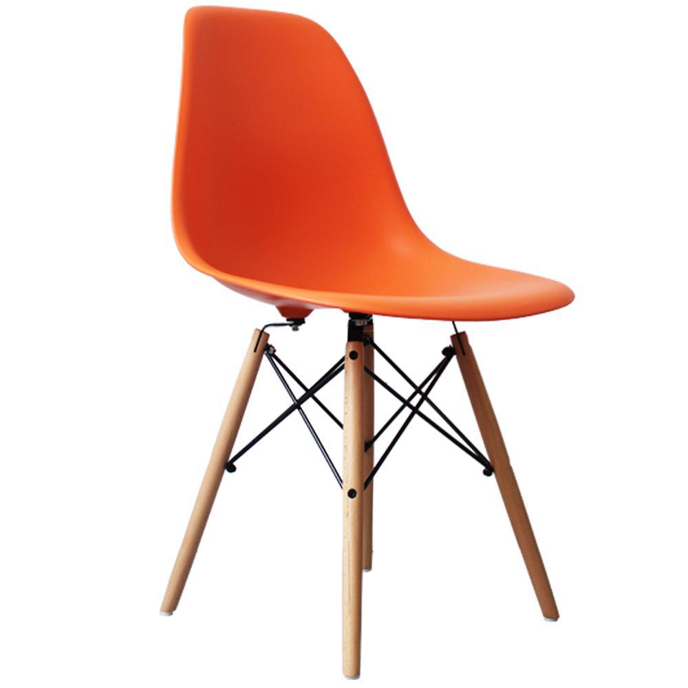 mid century modern chair orange