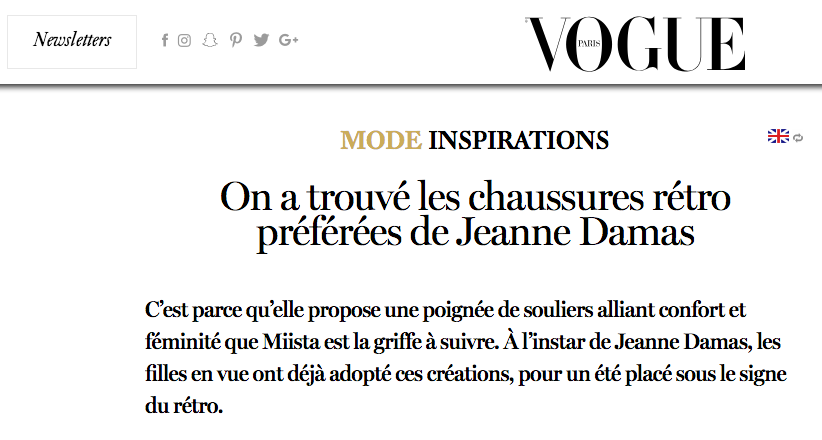Miista featured in Vogue Paris