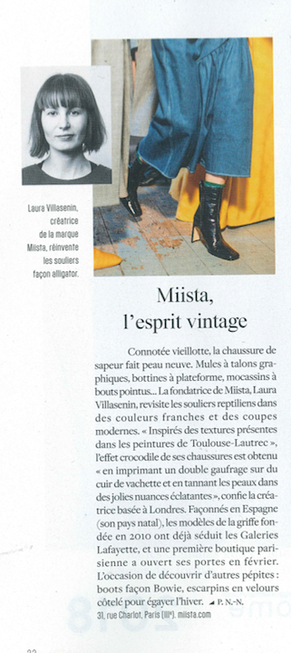 Miista featured in L'Express Dix