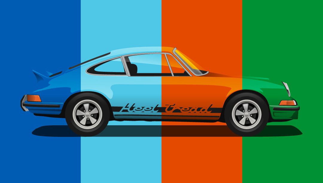 Poster Porsche 911 RS - blue - Colors of Speed