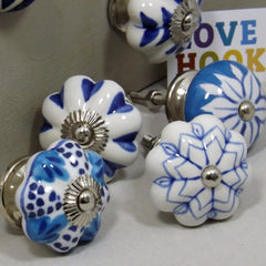 Blue & White Drawer Knobs