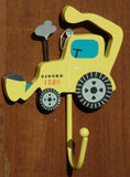 Yellow Commercial Digger Kids Wall Hook