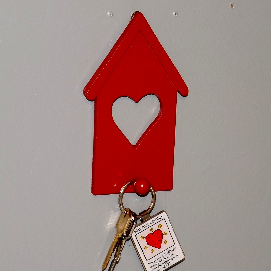 Red House Heart Key Hook