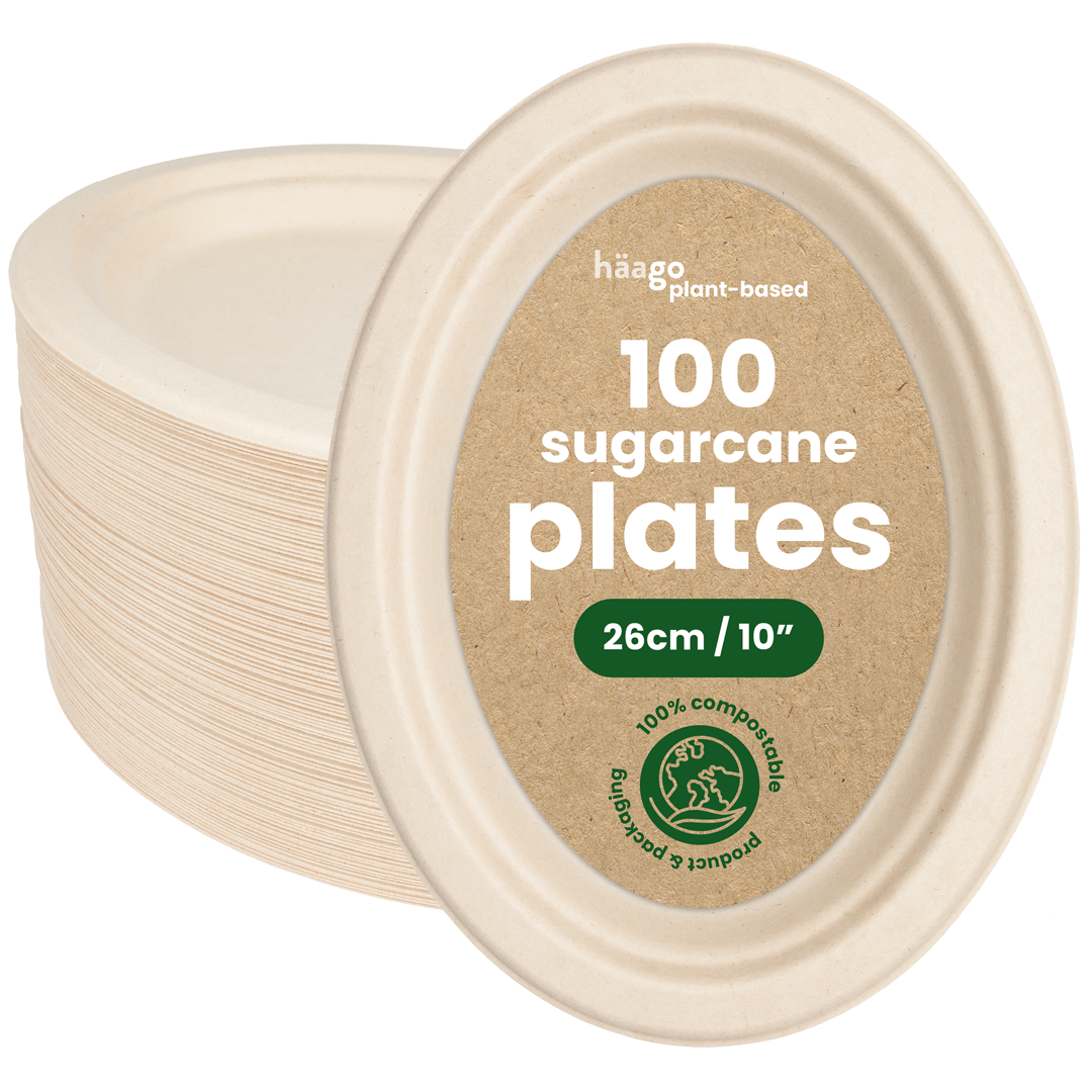 Lilly Round Sugarcane Plates (100 pcs count) » Hotel Warehouse