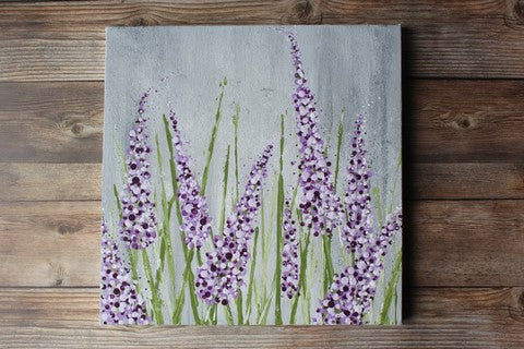 Lavender Cotton swabs painting