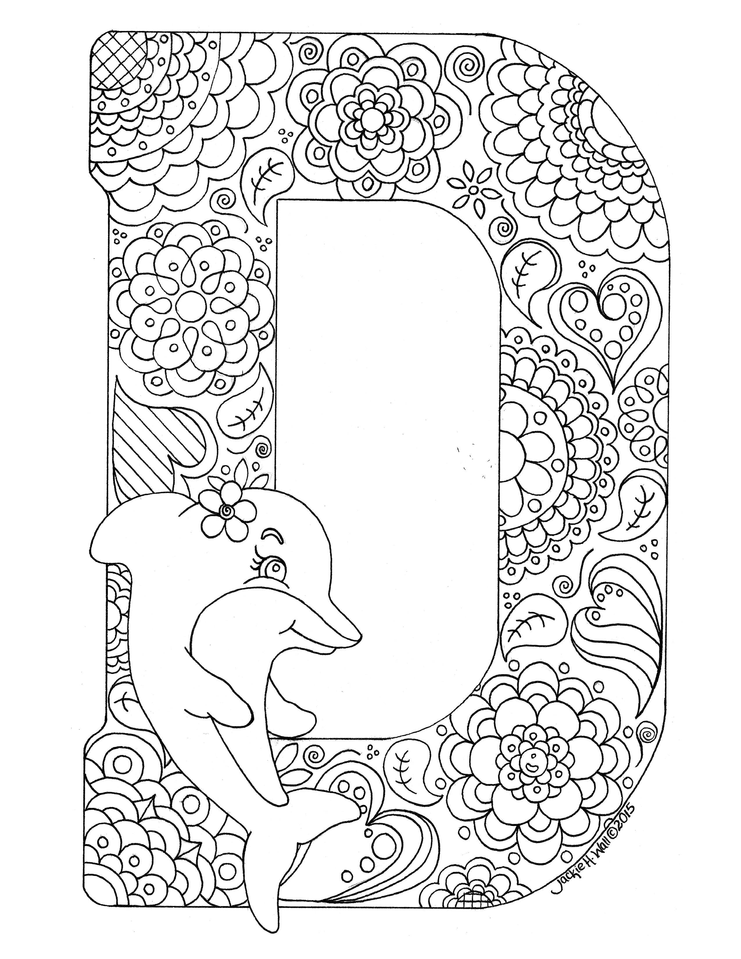 Letter D Colouring Page – Jackie Wall Studio