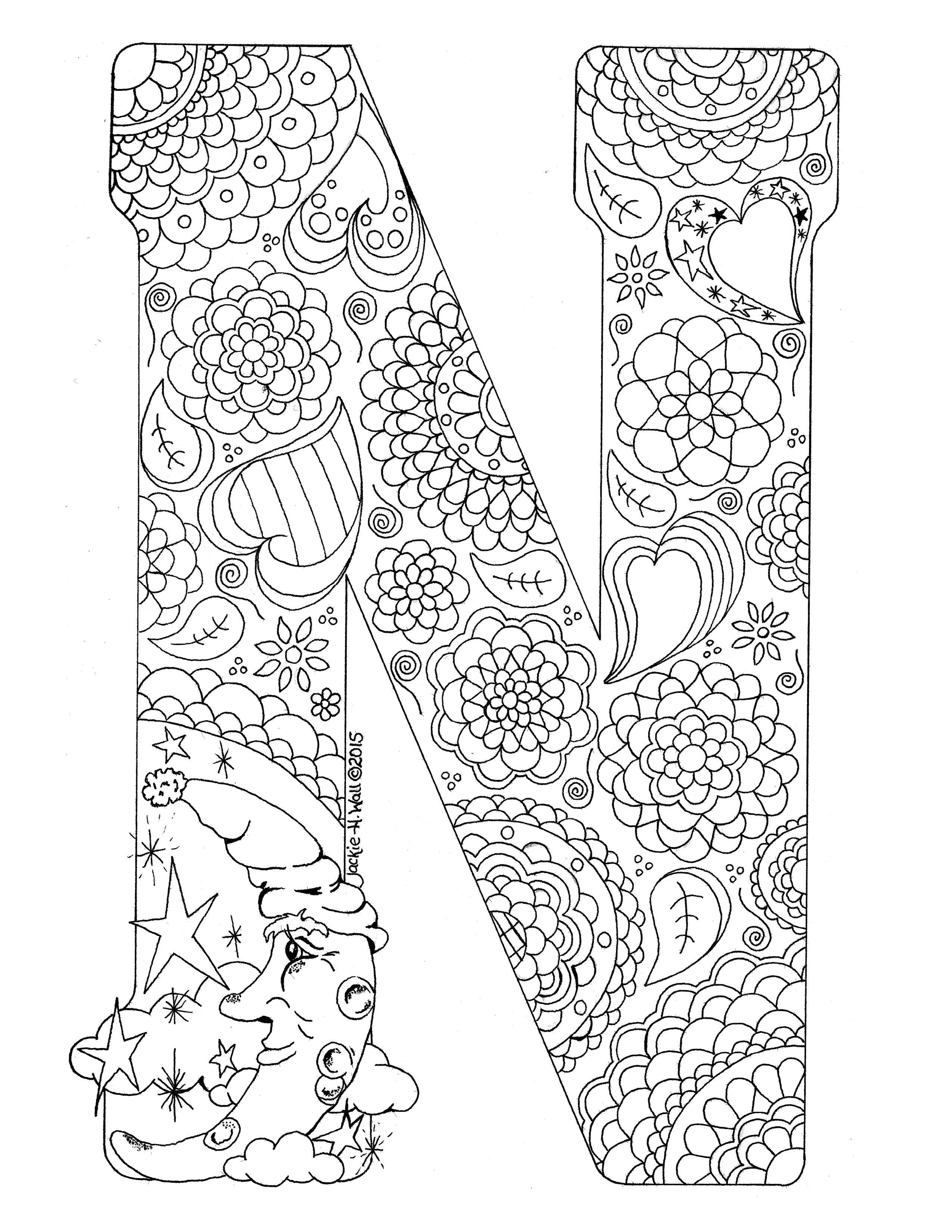 Download Letter N Colouring Page - Jackie Wall Studio