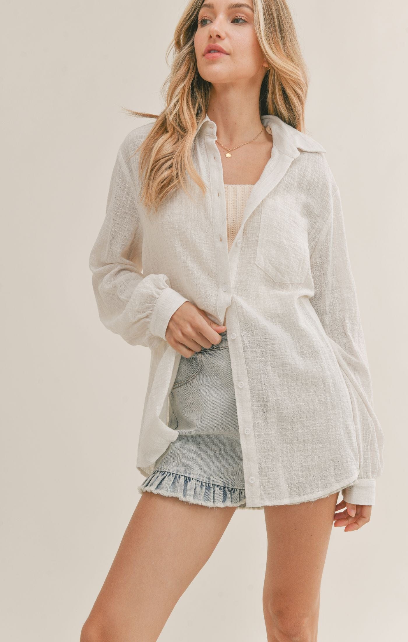 So Cal Button Down Top