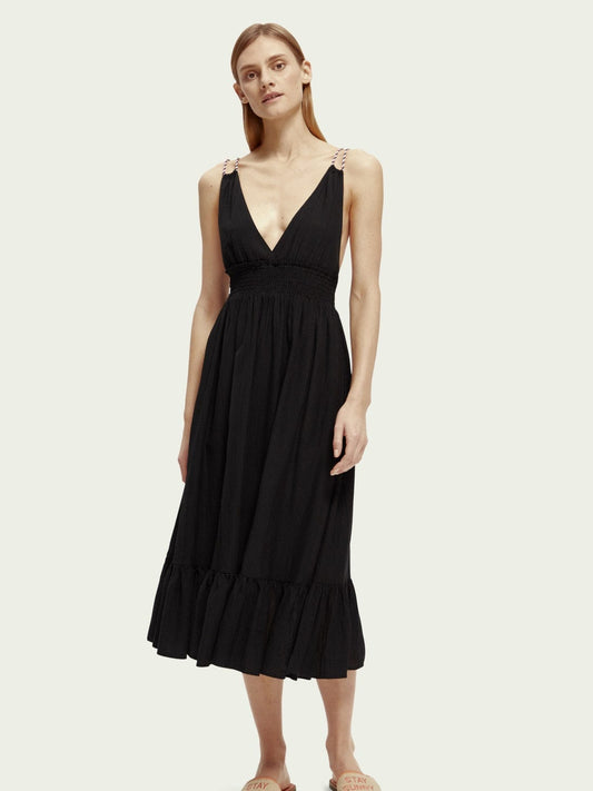 Smock Waistband Midi Dress