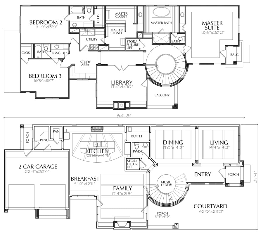 two story house layout