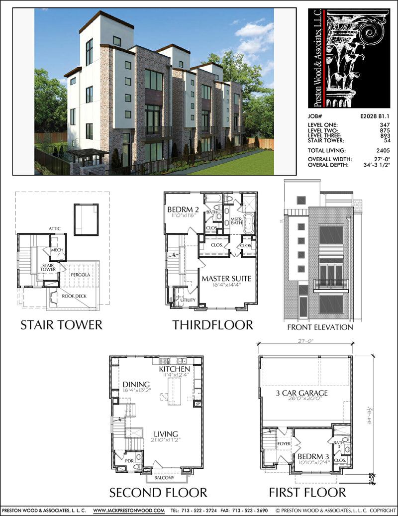 Modern Townhouse Design, Brick Row House, New Town Home Development ...