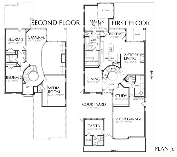 Best Patio House Plans, Custom Built Home Blueprints, Residential Hous