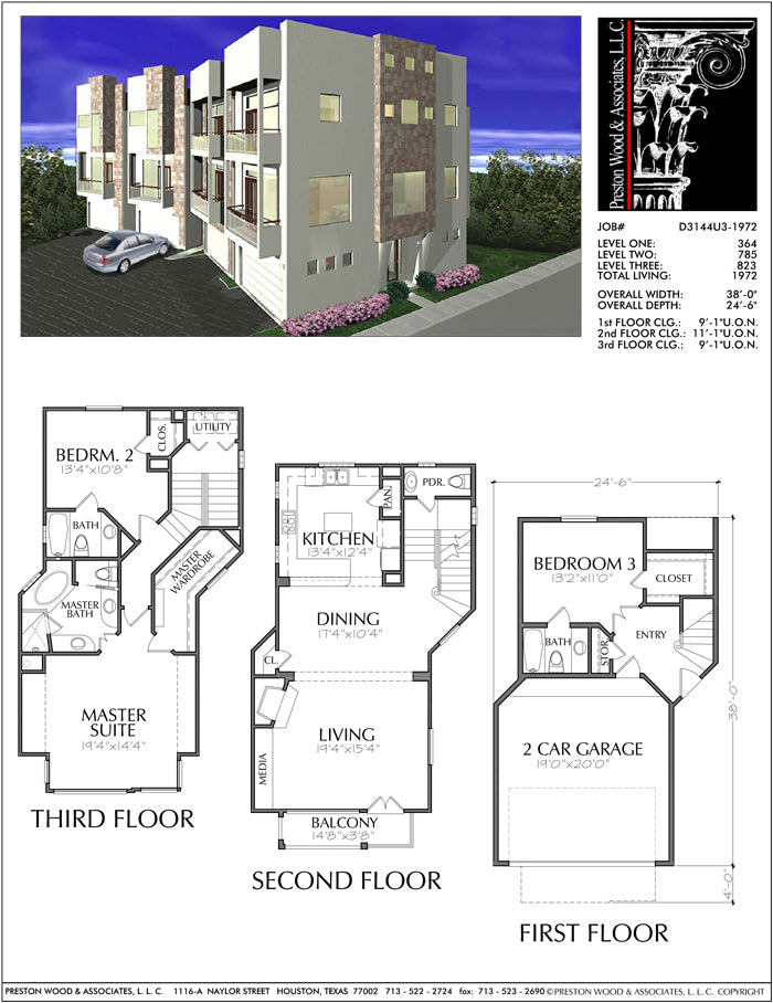 Modern Townhouse Design, Brick Row House, New Town Home