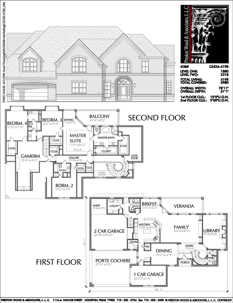 Best 2 Story House Plans, Two Story Home Blueprint Layout