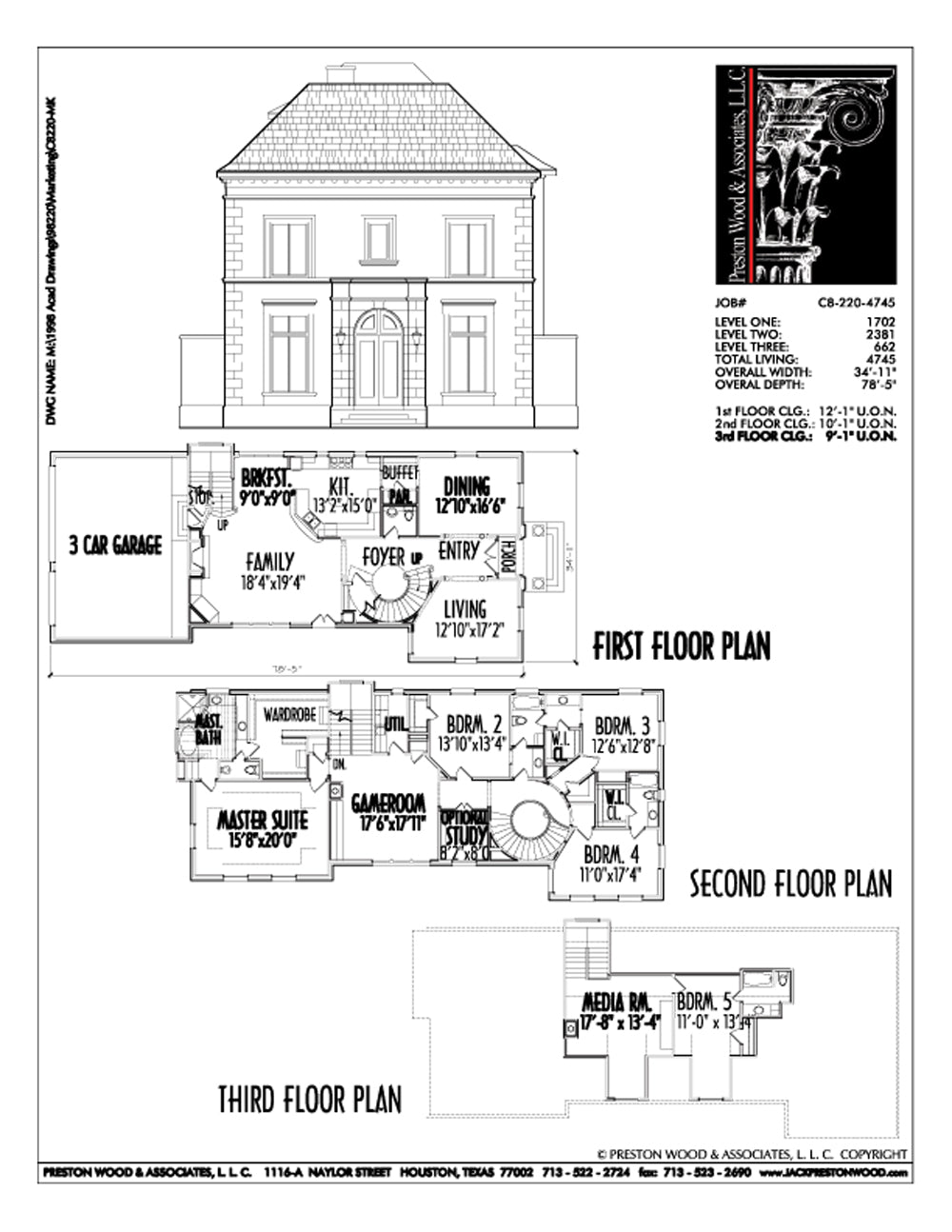 Three Story Urban House Plans, Inner City House Plans, Tnd