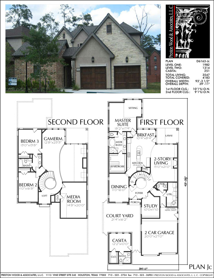 Best Patio House Plans, Custom Built Home Blueprints, Residential Hous