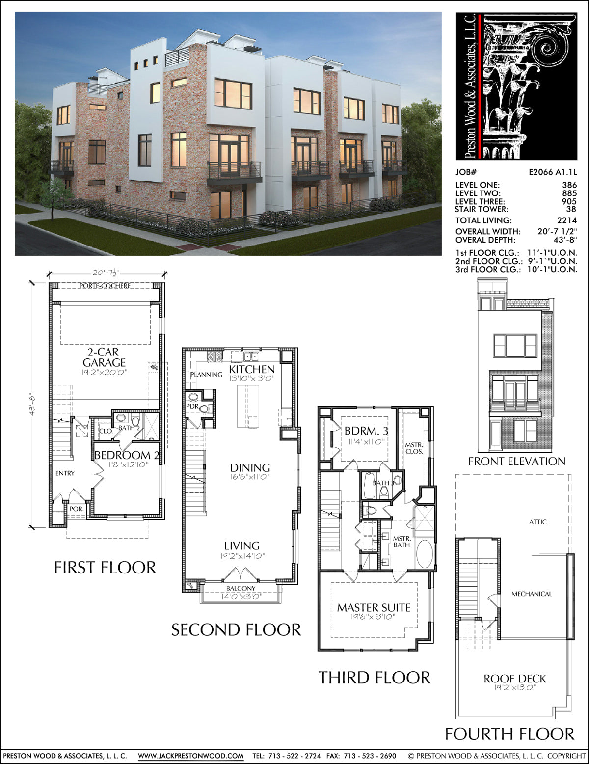 Modern Townhouse Design, Brick Row House, New Town Home