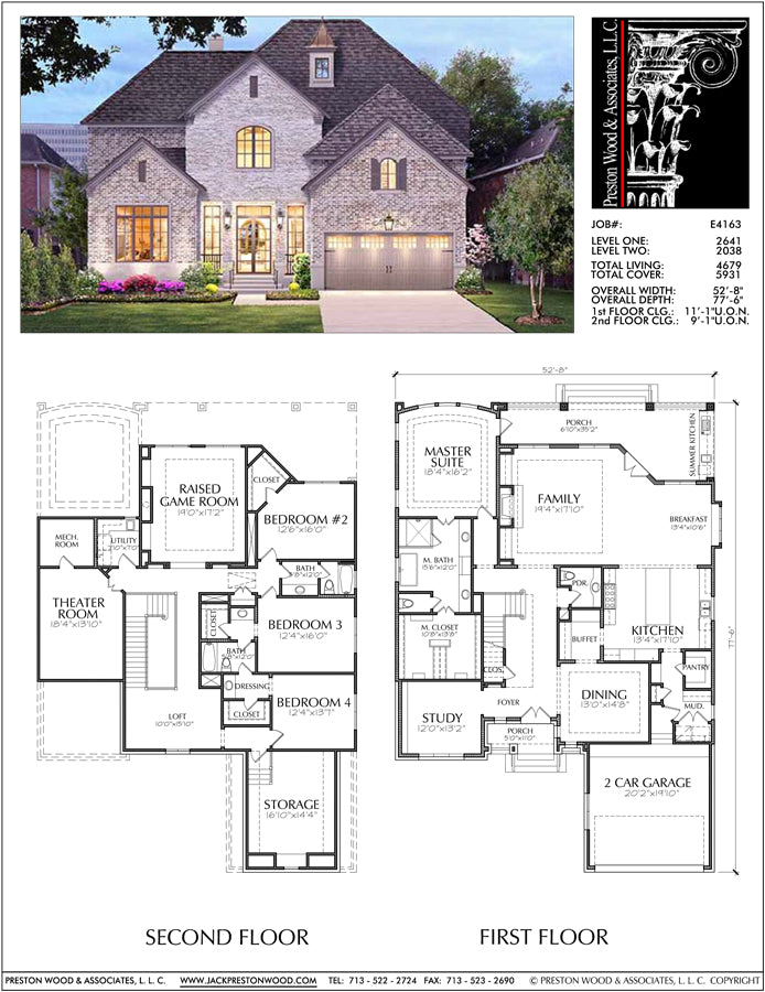 Unique Two  Story  House  Plan  Floor Plans  for Large 2  Story  