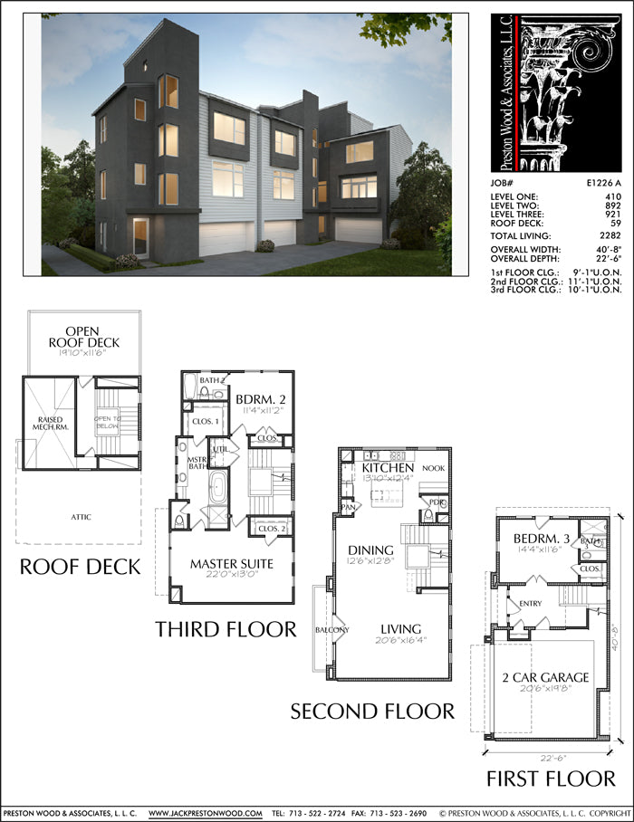 Townhouse Floor Plans, New Brownstone Floor Plan, Town Home Designers ...