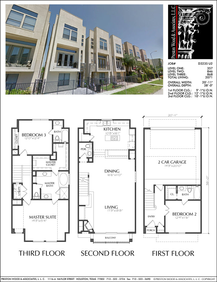 Urban Townhome Floor Plans, Town House Development, Row House Construc ...