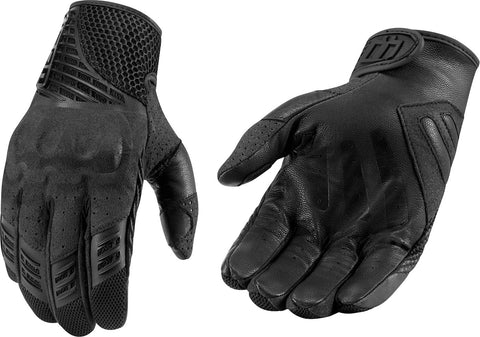 black leather gloves