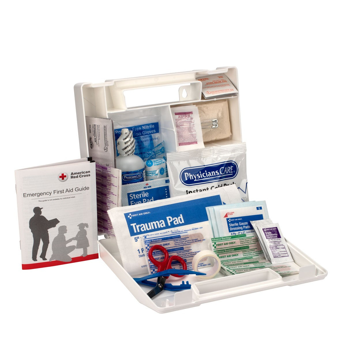 50 Person First Aid Kit, Plastic Case With Dividers - W-225-AN - BRITE  SAFETY