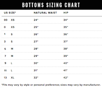 Size Chart – Tula Boutique