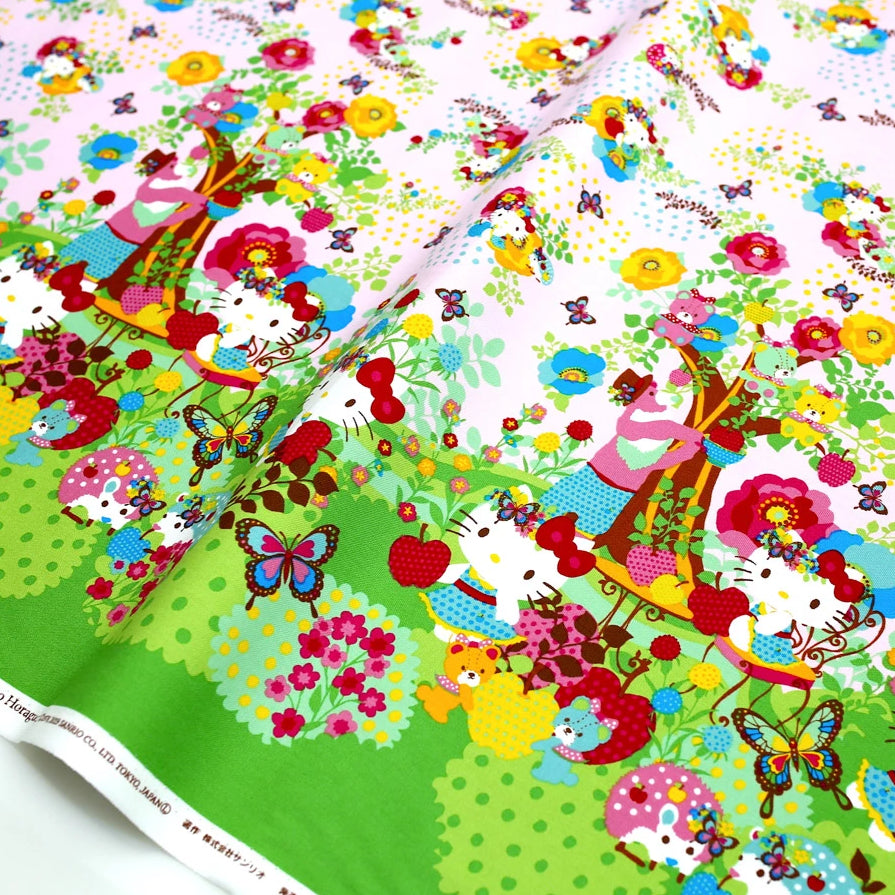Hello Kitty Sanrio Kayo Horaguchi Soft Canvas Pink 50cm Nekoneko Fabric