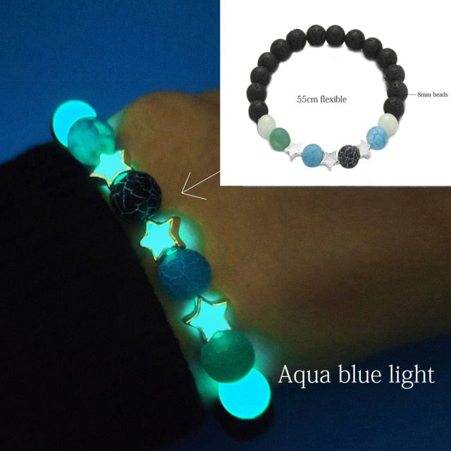 New Luminous Glow In The Dark Bracelet Natural Stone Bracelets for