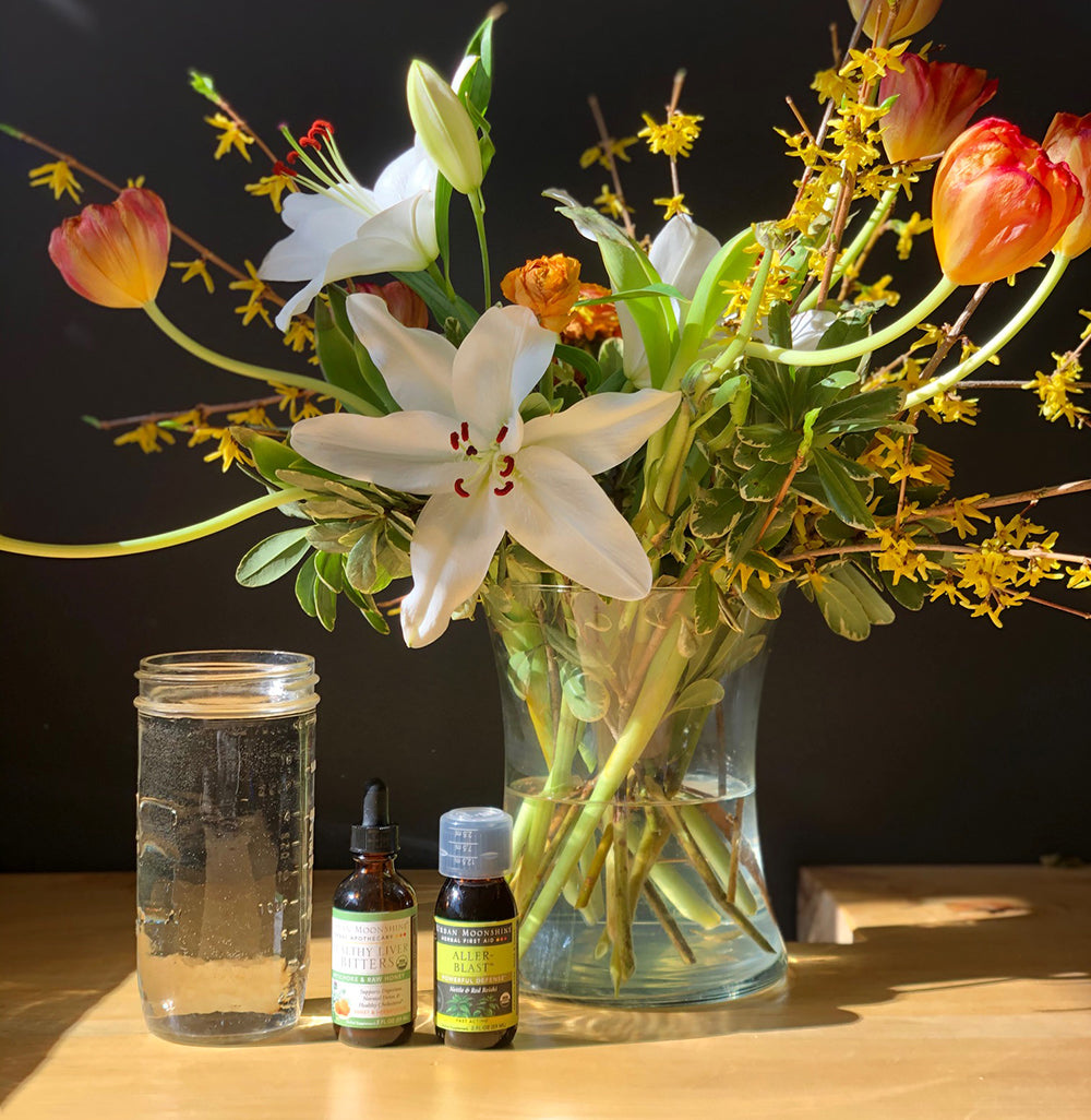 Flowers, water, tinctures