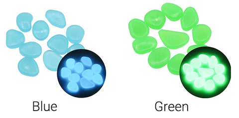 blue and green pebbles